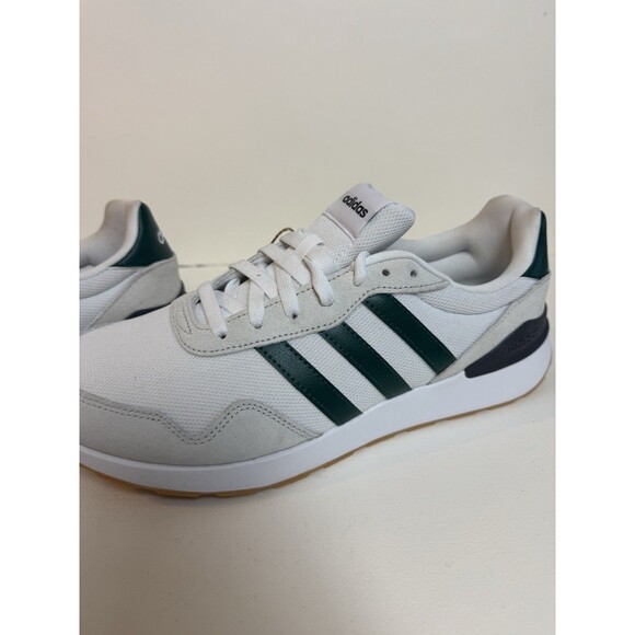 Adidas Run 60\'s 4.0 Sneakers Size 10.5 White Green Shoes Suede Mesh Blend main image 6
